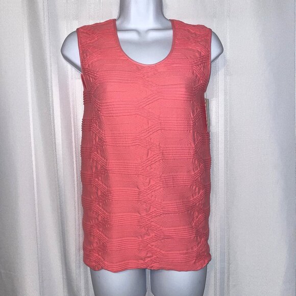 NWT Tees by Tina Lattice Super Stretch Tank Top Coral One Size Fits Most! - Picture 1 of 9